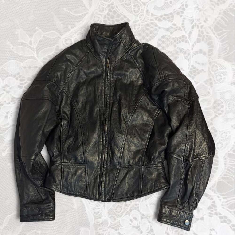 Wilsons The Leather Experts Vintage Black Leather Jacket